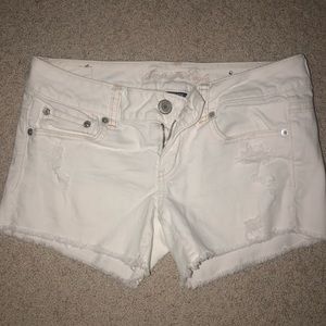 American Eagle White Jean Shorts